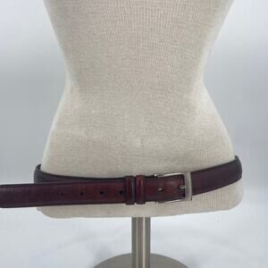 Perry Ellis portfolio dark brown leather belt